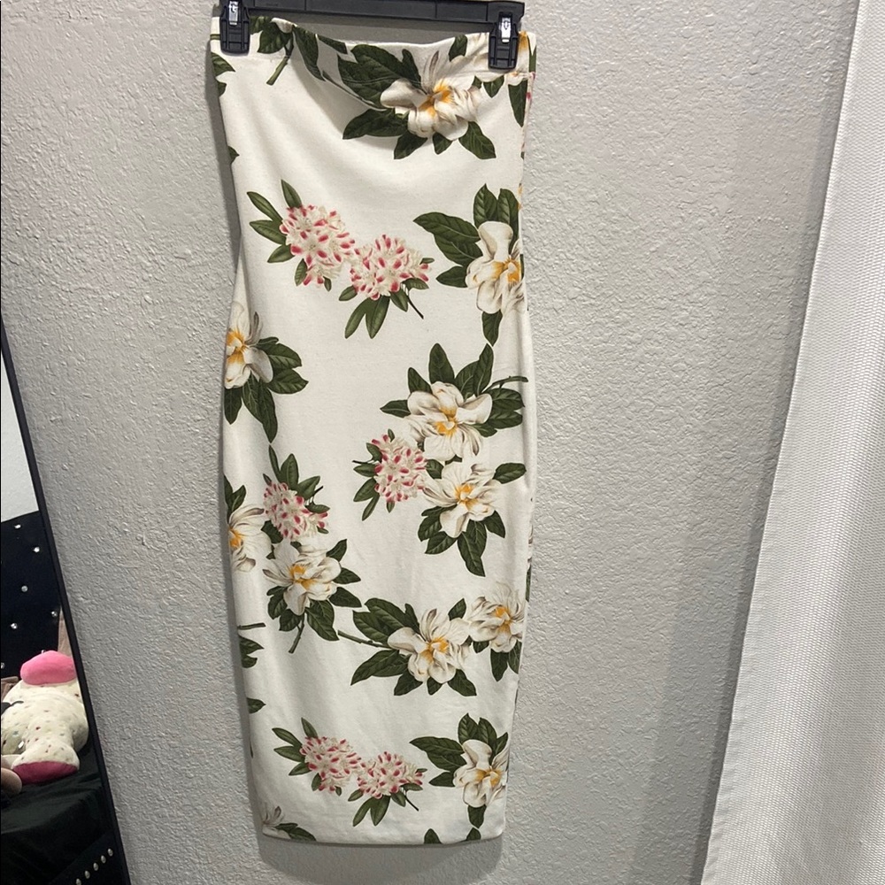 DNA Couture Pink and Green Midi Pencil Dress Resort Wear